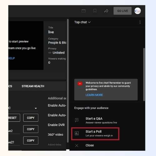 Live Polls - Start a Poll - Guide on How to Enable Live Streaming - Blog - VSWORLD