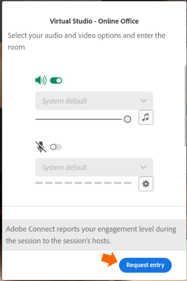 AdobeConnect Mobile Meeting Request Entry