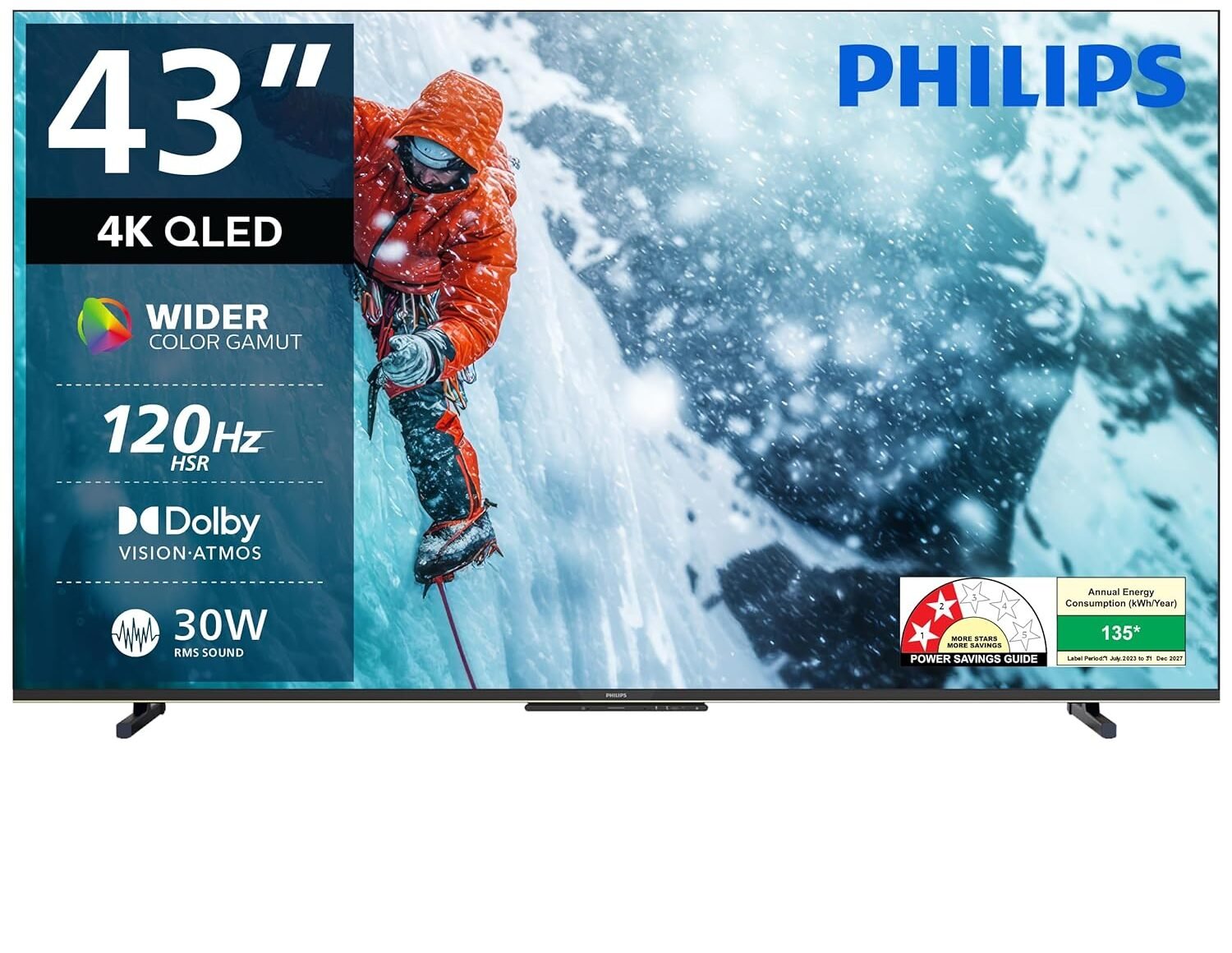 Philips 109 cm (43 inches) 8100 Series 4K Ultra HD Smart QLED Google TV